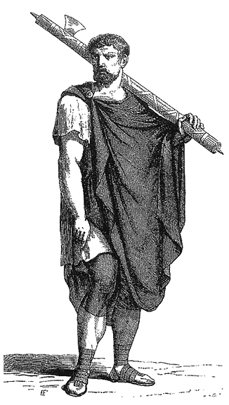 Roman Lictor Carrying Fasces (by Cesare Vercellio, Public Domain)
